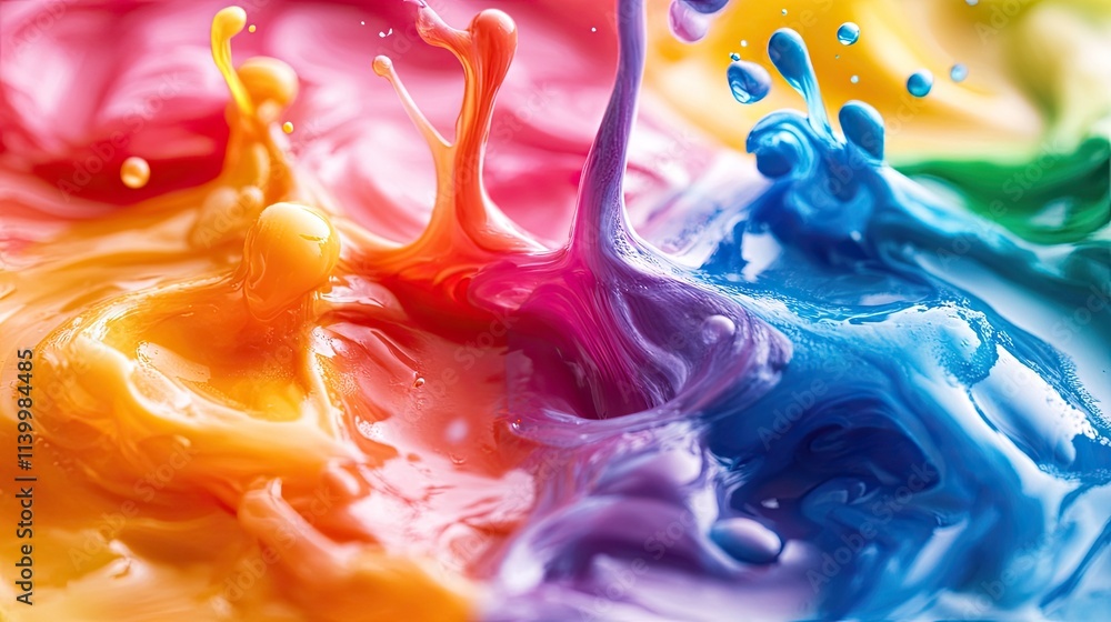 Poster vibrant color splashes intermingle dynamically