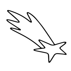 Vector. Doodle comet, shooting star. Design element