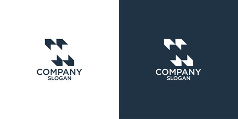 initial n abstract monogram logo design vector