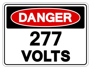 Danger 277 Volts Tag Symbol Sign,Vector Illustration, Isolate On White Background Label. EPS10