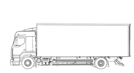 truck sketch graphic symbol 3d illustration