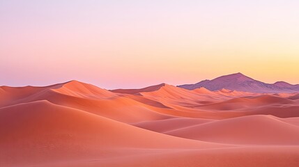 Naklejka premium Desert Sandscape Under a Pastel Sky at Dawn