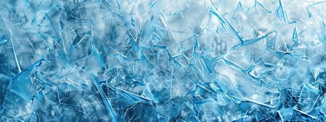 Obraz premium A close up view of intricate ice formations illustration ice showcasing a blend of blue hues and crystalline structures.