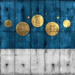 Abstract Blue Gold Grunge Texture Concrete Wall Background Design