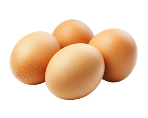 Fresh brown eggs stacked together, showcasing their smooth, speckled shells. Perfect for cooking and baking, these eggs are staple in many kitchens