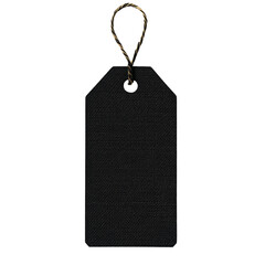 Black cardboard tag on white background