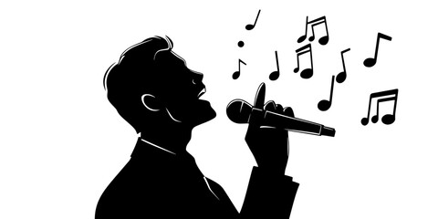 A performer showcasing vocal techniques in a masterclass for aspiring singers, Illustration