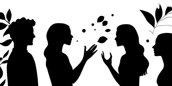 A person engaging in conversations with locals at a language immersion event, Illustration