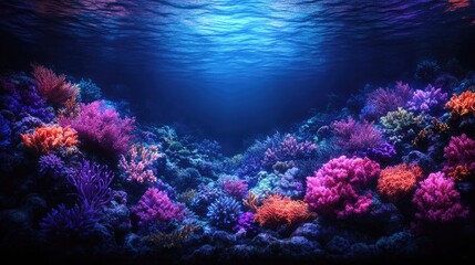 Naklejka premium Vibrant coral reef underwater scene.