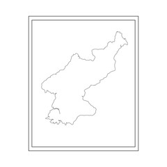 North Korea country map icon vectors illustration symbol design