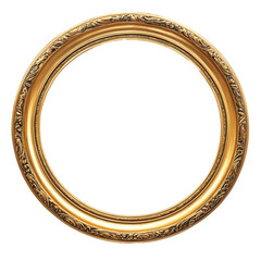 Circle rounded photo frame isolated on white clipping path 