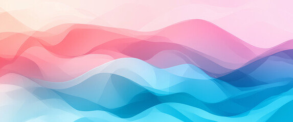Soft Pink And Blue Abstract Waves With Smooth Gradients