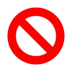 round stop symbol with red slash