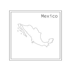 mexico country map icon vectors illustration symbol design