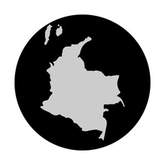 Colombia country map icon vectors illustration symbol design