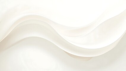 Abstract Flowing Wave Background with Soft Gradients in White and Beige Tones