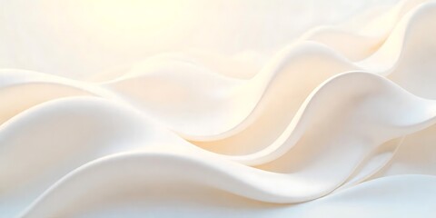 Obraz premium Abstract Flowing Wave Background with Soft Gradients in White and Beige Tones