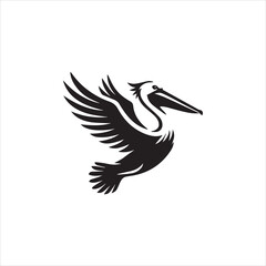 illustration of a pelican in flight