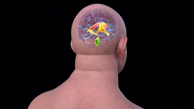 Lateral brain ventricles, animation
