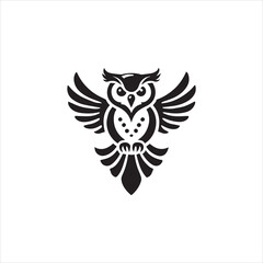 eagle owl with a crown