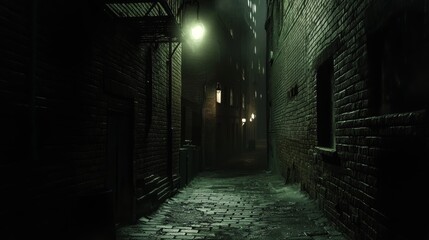 Dark Alley in a City at Night