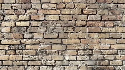 Fototapeta premium A brick wall with different shades of brown and a worn texture.