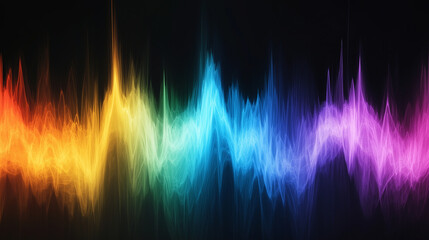 A vibrant abstract smoke wave design featuring flowing colors against a dark background. The smooth curves create a sense of motion and energy.