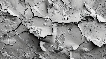 Obraz premium Cracked, weathered, gray, textured surface.