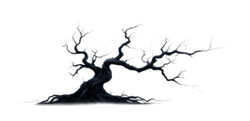 Elegant bare tree with twisted branches