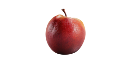 Red apple resting on a vibrant blue background showcasing its glossy skin and beautiful color contrast