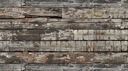 A weathered wooden plank wall with a rough and uneven surface.