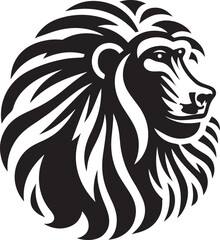 Stylish Black and White Silhouette of a Baboon art