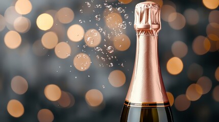 Sparkling Ros? Champagne Celebration with Festive Lights