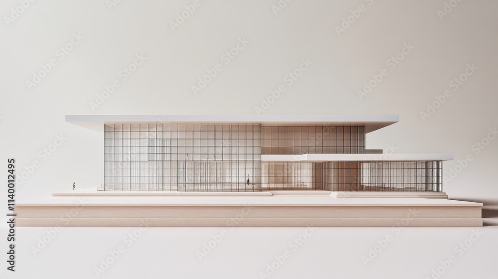 Poster A modern architectural model showcasing clean lines and a minimalist design.