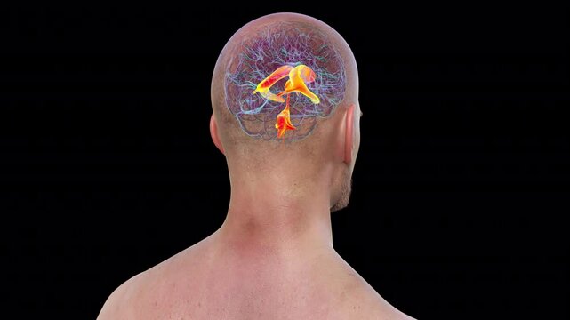 Ventricular system of brain, animation