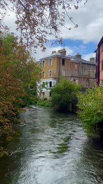 The River Colne flows through Staines-upon-Thames in Surrey UK. A short distance further downstream, it joins The River Thames.