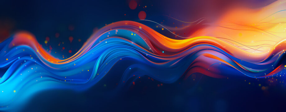 Colorful Abstract Wave Design in Motion. Generative AI