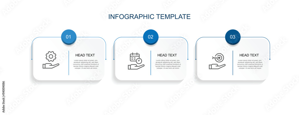 Fototapete Infographic template vector element with 3 step table concept suitable for business information and web presentation