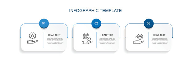 Infographic template vector element with 3 step table concept suitable for business information and web presentation