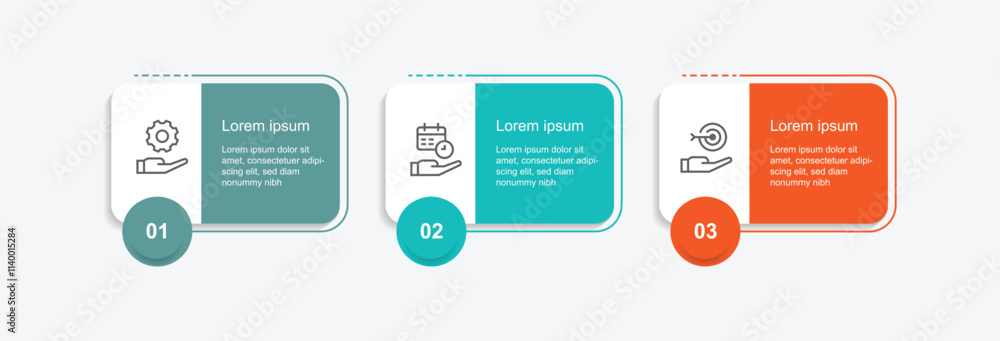 Leinwandbilder 3 step table infographic template suitable for business information and web presentation