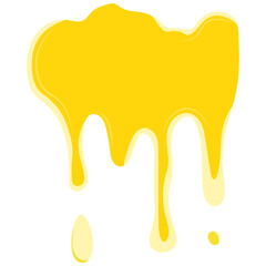 Cheese Drip Illustration on White Background. Isolated Vector in Cartoon Design