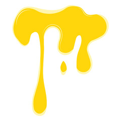 Cheese Drip Illustration on White Background. Isolated Vector in Cartoon Design
