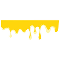 Cheese Drip Illustration on White Background. Isolated Vector in Cartoon Design