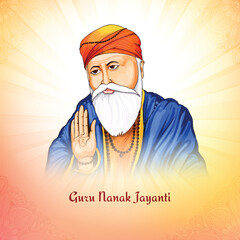 Happy guru nanak jayanti sikh festival celebration card background