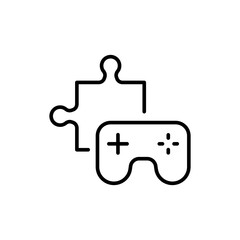 Obraz premium Puzzle game outline icons, minimalist vector illustration ,simple transparent graphic element .Isolated on white background