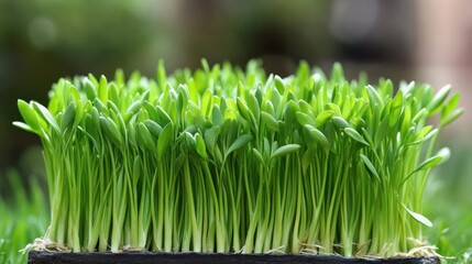 Fresh Green Sprouts Growing in a Natural Outdoor Setting
