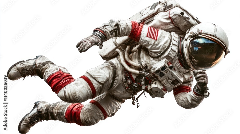 Aufkleber An astronaut in a spacesuit floats in space, showcasing exploration and adventure.