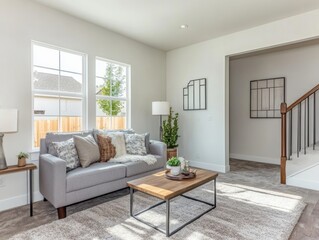 Fototapeta premium Modern Living Room Interior Design Featuring Comfortable Sofa