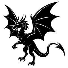 black dragon with wings