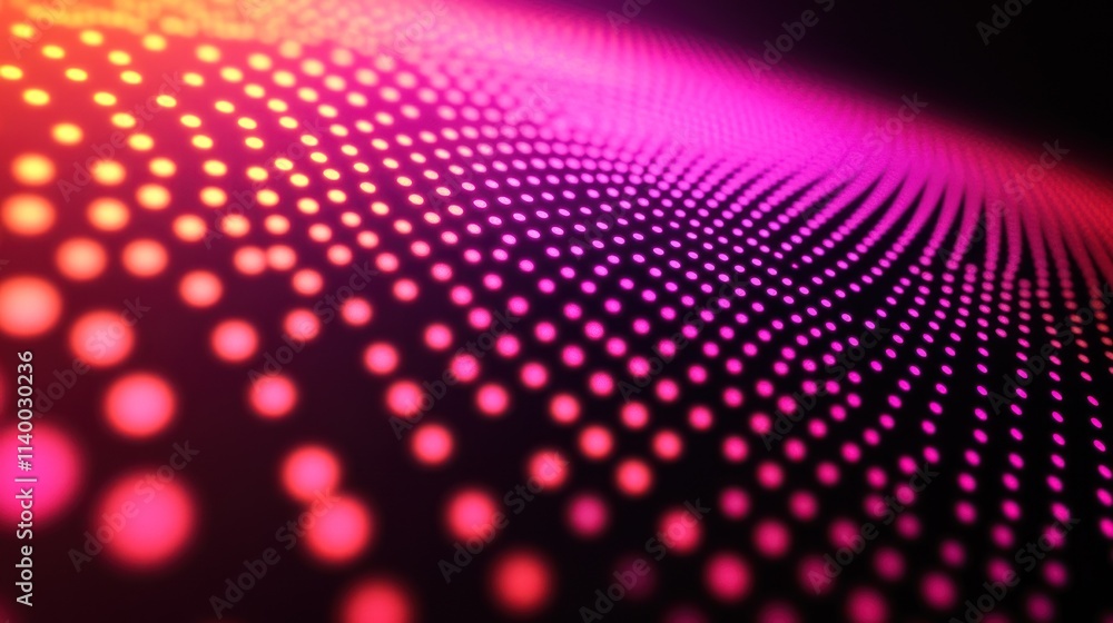 Poster Abstract design featuring vibrant dots in a gradient pattern, evoking a digital aesthetic.